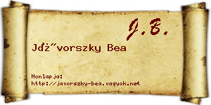 Jávorszky Bea névjegykártya